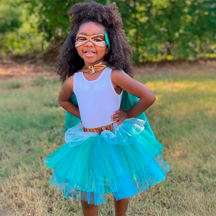 Superheroine Costume - Blue, Size 4-6 yrs