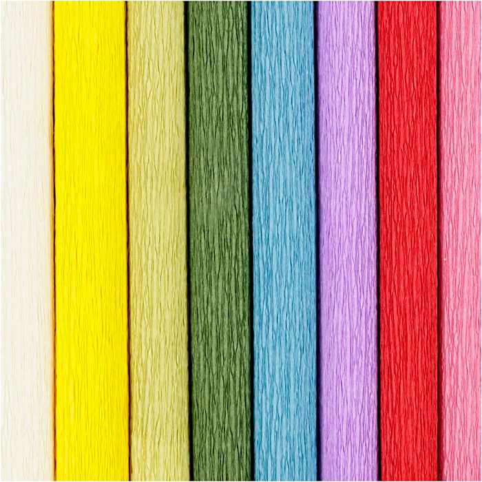 Stretchy Crepe Paper - Basic, 8 Sheets