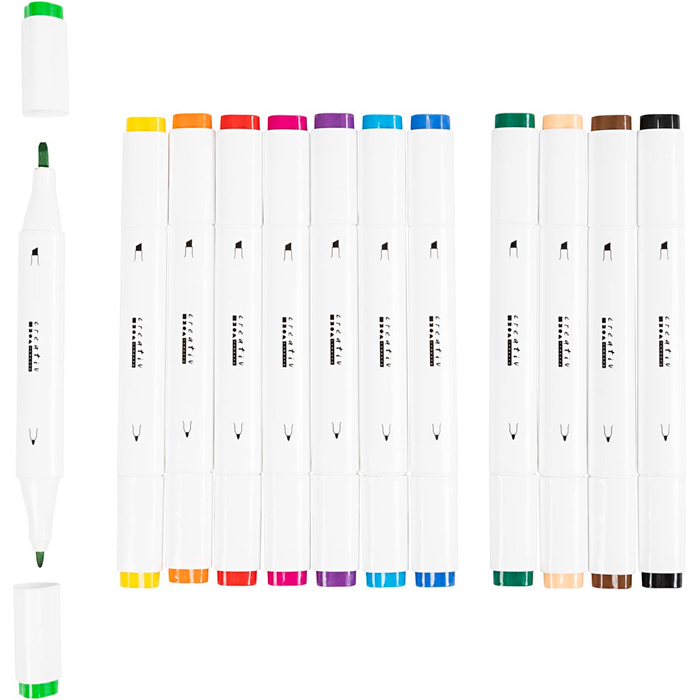 Dual-Tip Markers, 12 pcs