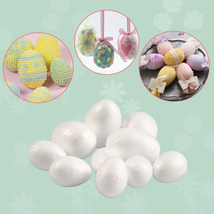 Polystyrene Eggs - 6 small & 4 large