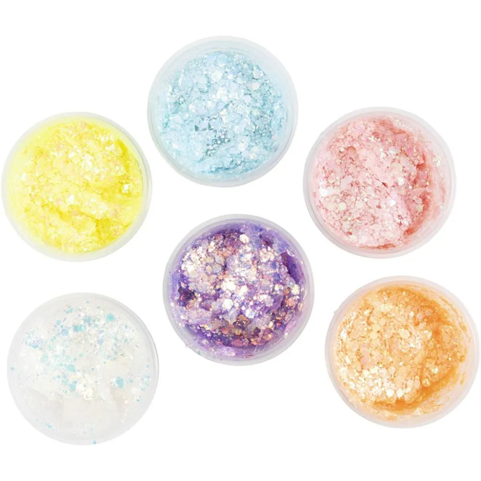 Glitter Clay 6x20 ml - Pastel Colours