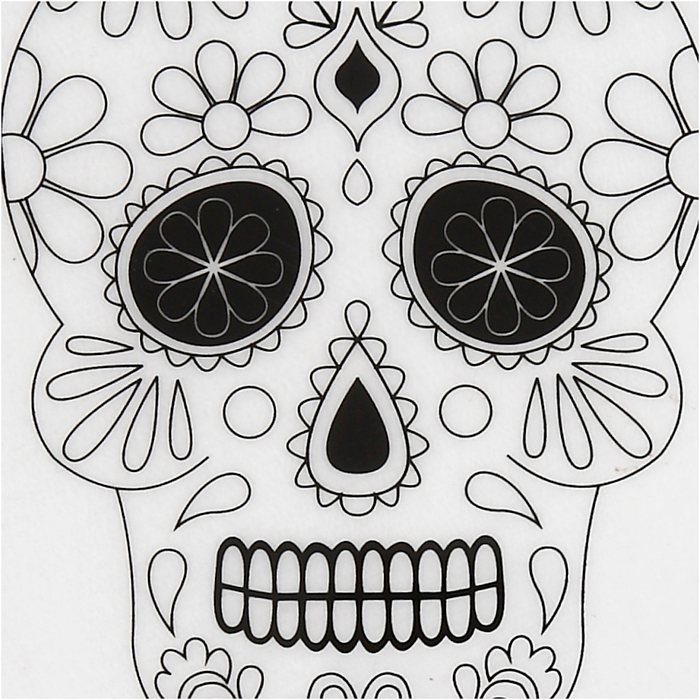 Shrink Plastic with Designs - Skulls, 4 sheets
