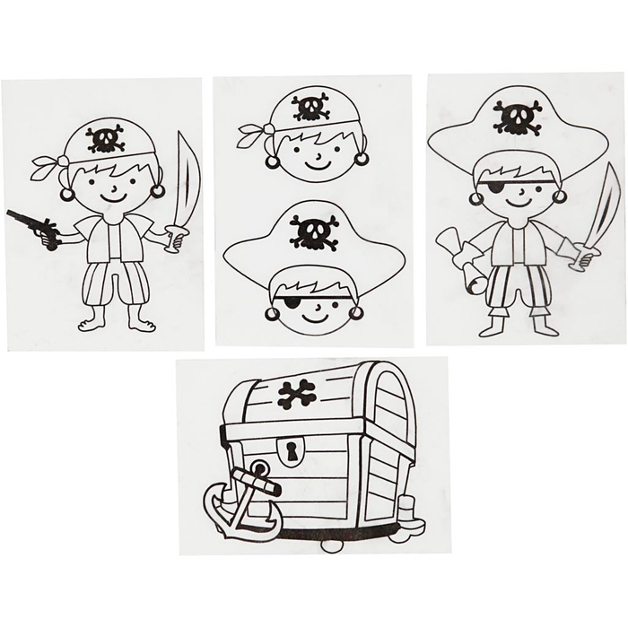 Shrink Plastic with Designs - Pirates, 4 sheets