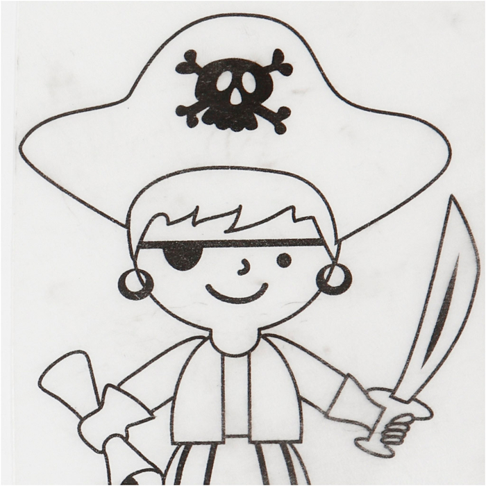 Shrink Plastic with Designs - Pirates, 4 sheets