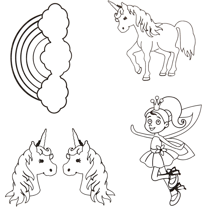 Shrink Plastic with Designs - Unicorns, 4 sheets