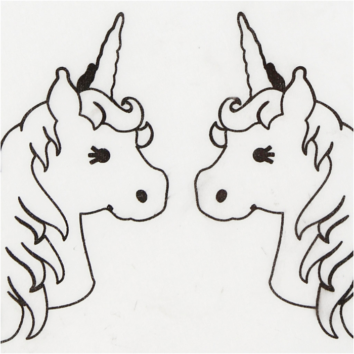 Shrink Plastic with Designs - Unicorns, 4 sheets