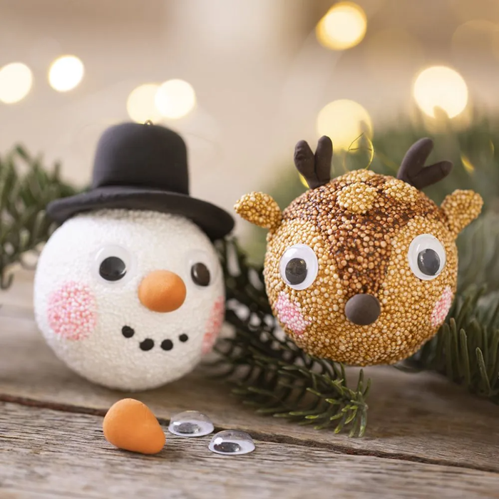 DIY Christmas Baubles - Snowman & Reindeer