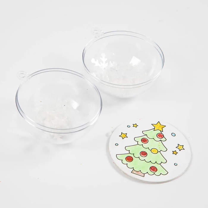 DIY Christmas Baubles with Xmas Designs, 3 pcs