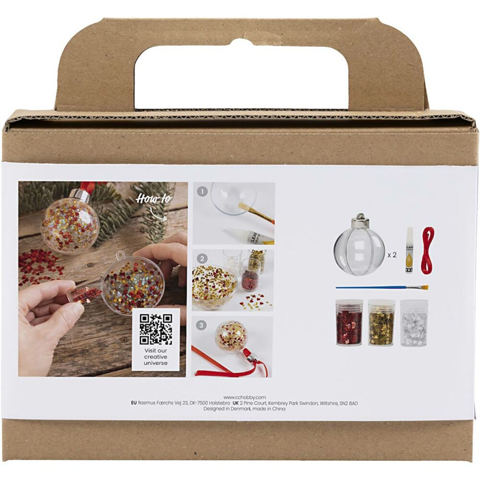 DIY Christmas Baubles with Sequins, 2 pcs