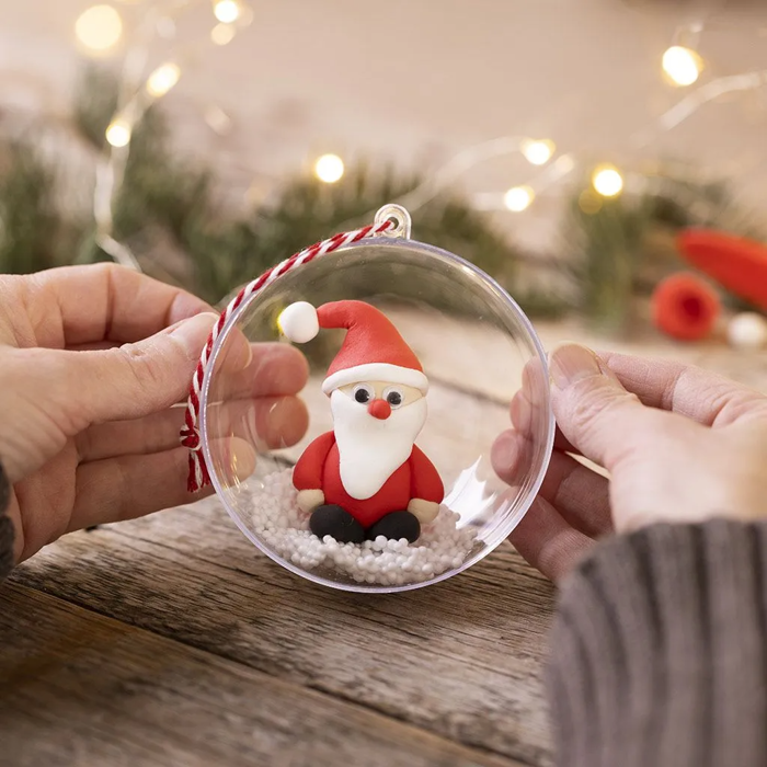 DIY Christmas Baubles with Xmas Figures, 4 pcs