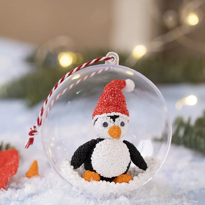 DIY Christmas Baubles with Xmas Figures, 4 pcs