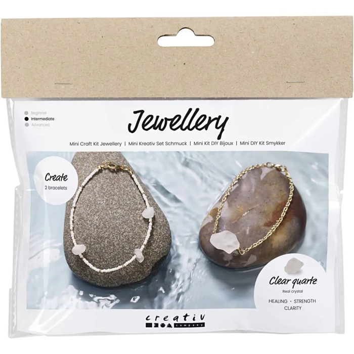 Jewelry Kit - Bracelets, Clear Quartz, 2 pcs