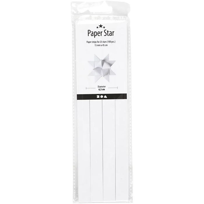 DIY Paper Stars - White, 100 Strips