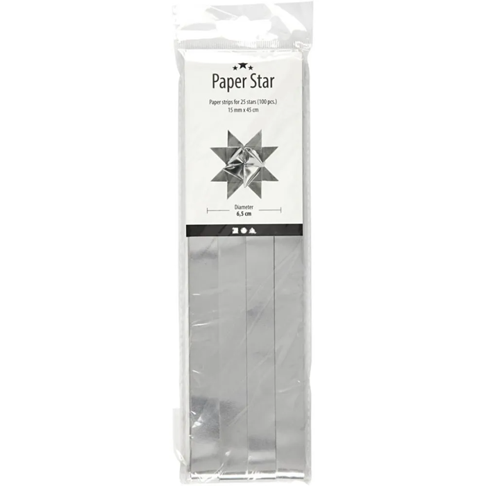 DIY Paper Stars - Silver, 100 Strips