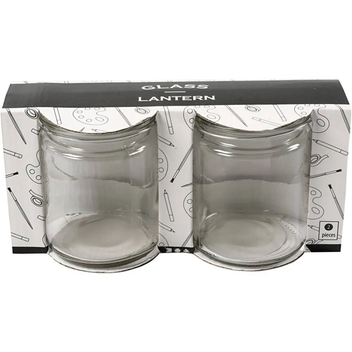 Glass Candle Jars Ø7.6 cm, 2 pcs