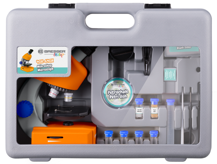 Kids' Microscope with LED, 40x-640x - incl. Accs.