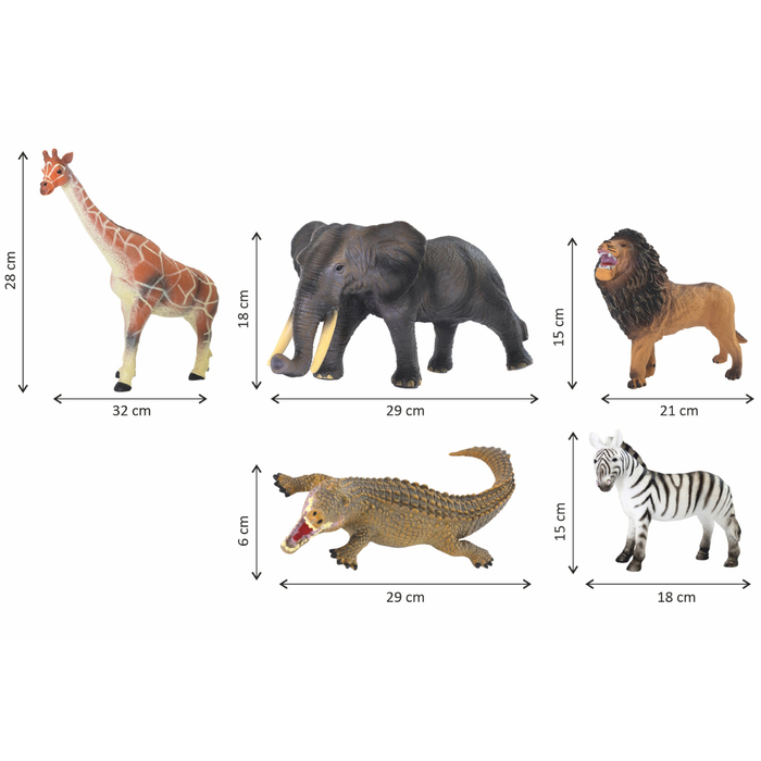 Savanna Animals, 5 pcs