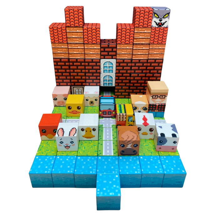 Magnetic Building Blocks - Farmyard Fun, 100 pcs
