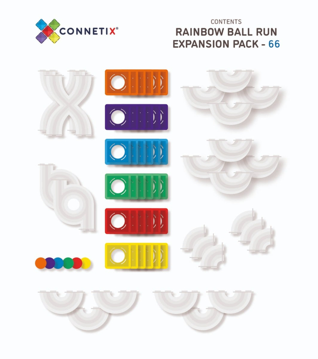 CONNETIX | Rainbow Ball Run Expansion Pack, 66 pcs