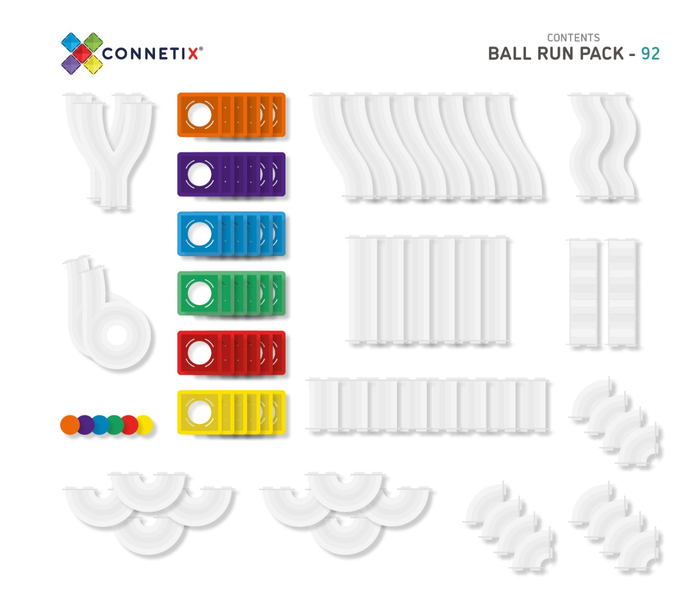 CONNETIX | Rainbow Ball Run Pack, 92 pcs