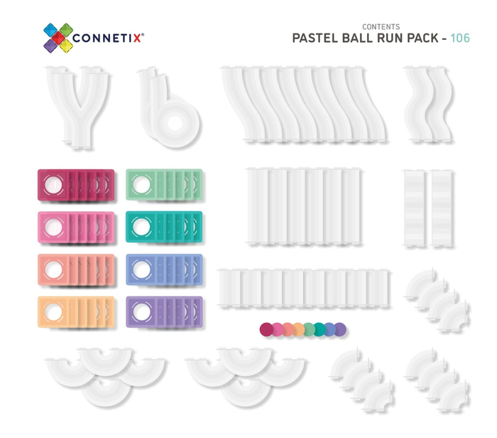 CONNETIX | Pastel Ball Run Pack, 106 pcs