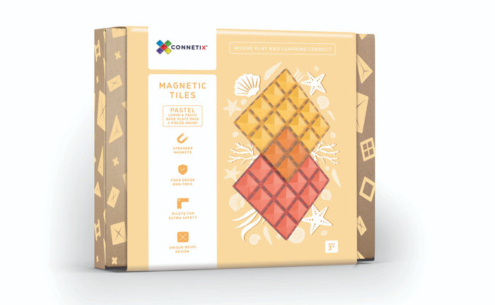 CONNETIX | Baseplates, Lemon & Peach, 2 pcs