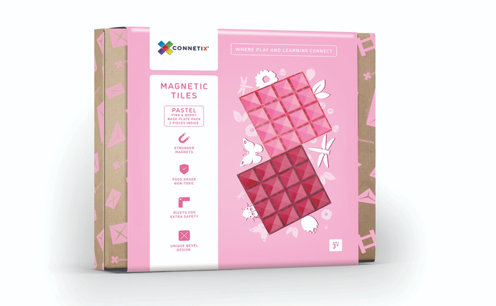 CONNETIX | Baseplates, Pink & Berry, 2 pcs