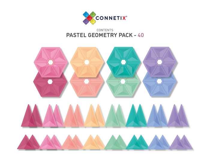 CONNETIX | Pastel Geometry Pack, 40 pcs