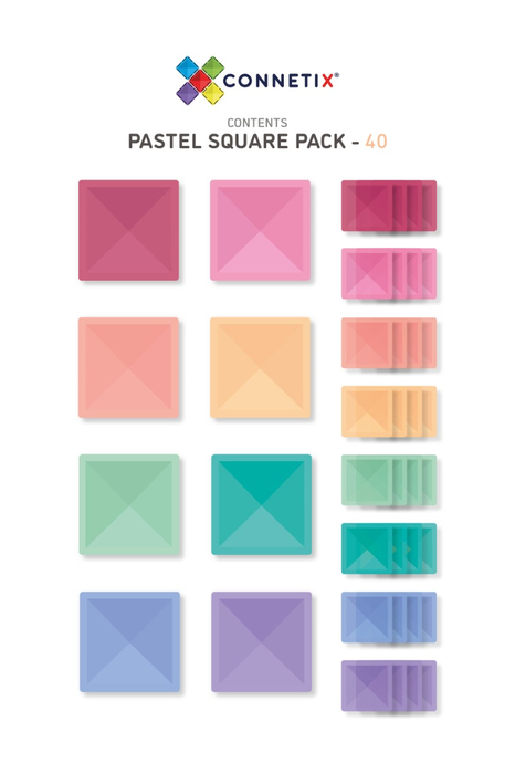 CONNETIX | Pastel Square Pack, 40 pcs