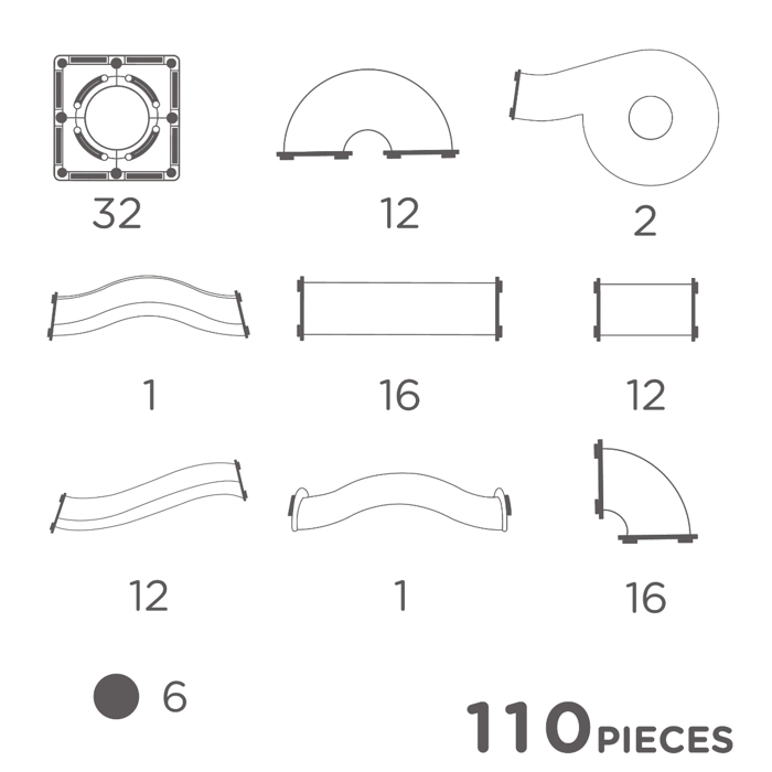 Cleverclixx | Clever Pastel Ball Run, 110 pcs