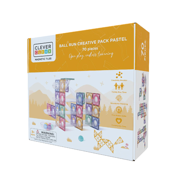 Cleverclixx | Creative Pastel Ball Run, 70 pcs