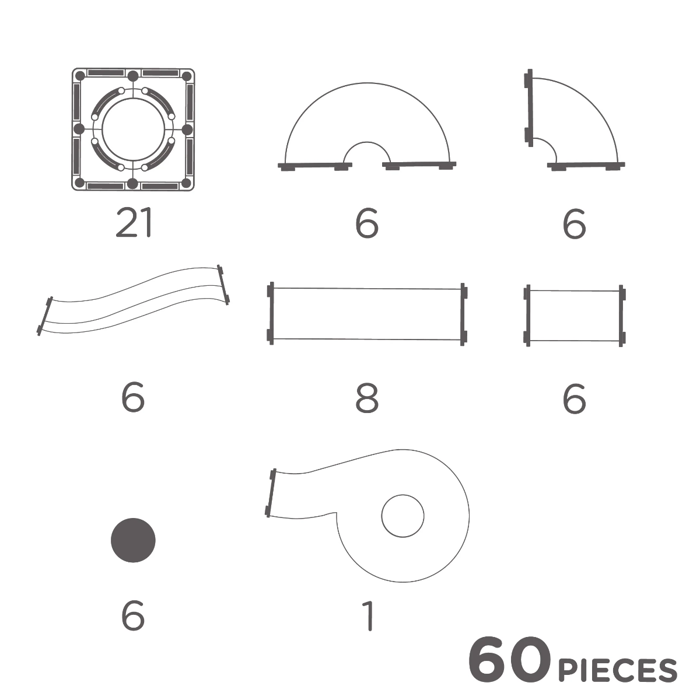 Cleverclixx | Compact Ball Run, 60 pcs
