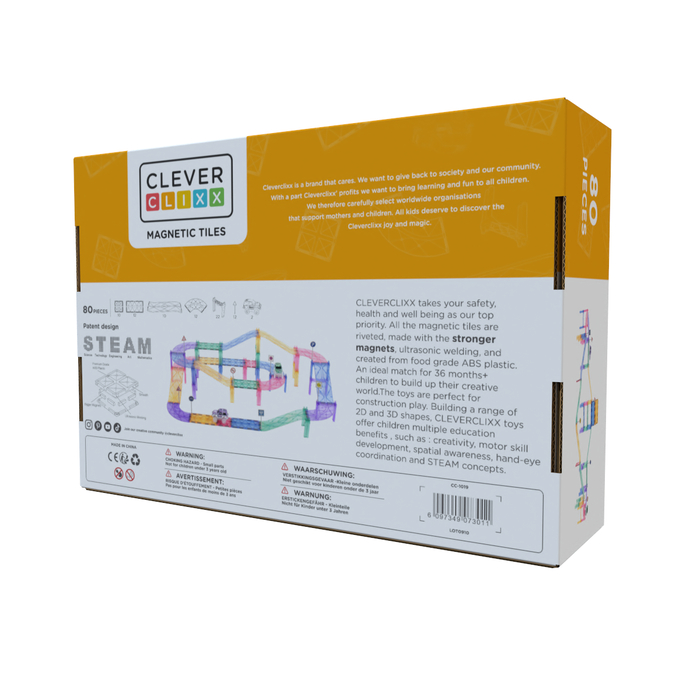 Cleverclixx | Large Pastel Race Track, 80 pcs