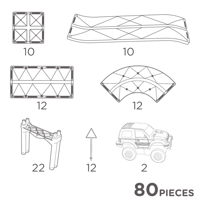 Cleverclixx | Large Pastel Race Track, 80 pcs