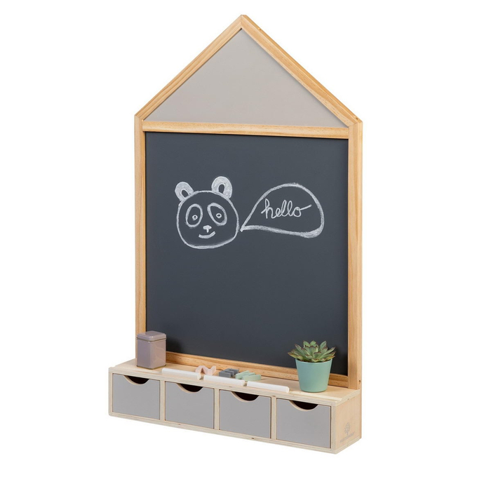 Chalkboard with Shelf and Drawers