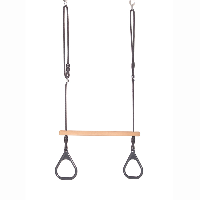 Trapeze Swing with Rings - Anthracite (Black Rope)