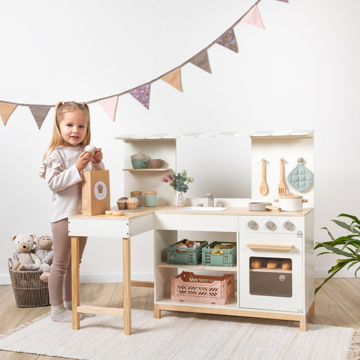 2-in-1 Play Kitchen & Cafe - Robusta (White)