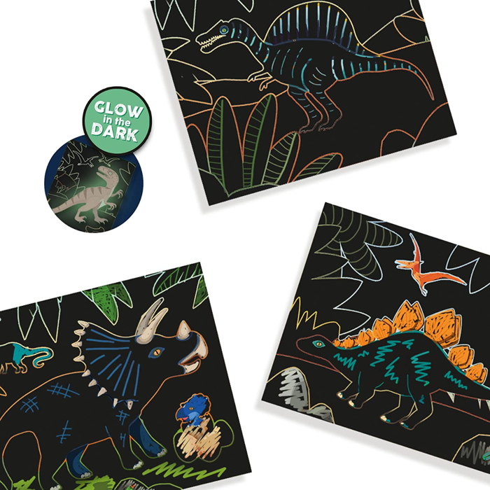 Scratch Art Cards - Glow-in-the-Dark Dinosaurs