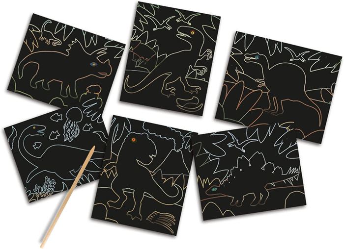 Scratch Art Cards - Glow-in-the-Dark Dinosaurs