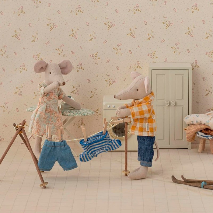 Maileg Mouse - Papa, Yellow Checked Shirt