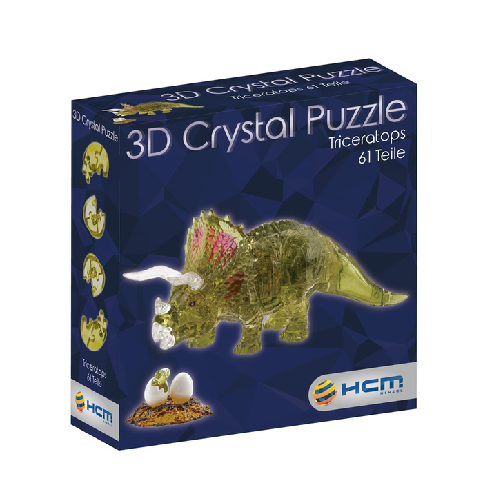 3D Crystal Puzzle - Triceratops, 61 pcs