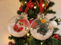 DIY Christmas Baubles with Bead Figures, 6 pcs