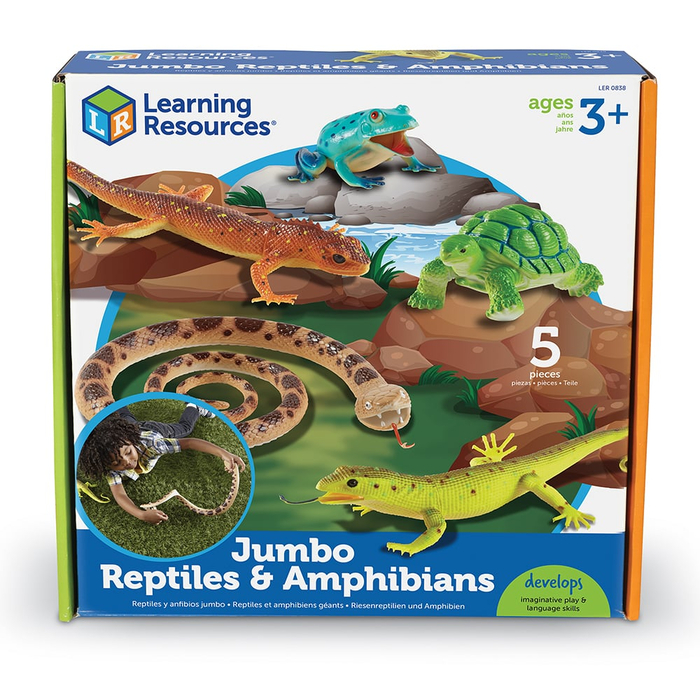 Jumbo Reptiles and Amphibians, 5 pcs