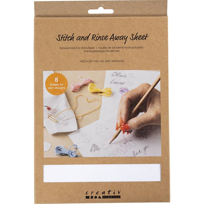 Wash-Away Embroidery Stabilizer - Blank, 6 pcs