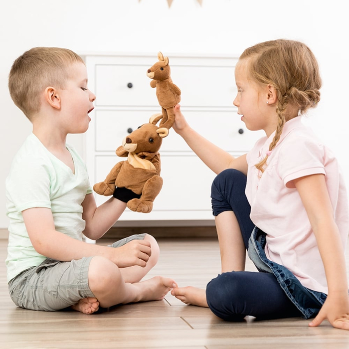 Hand & Finger Puppet - Kangaroo with Baby