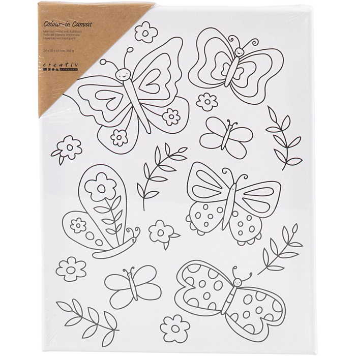 Colour-In Canvas 24x30 cm - Butterflies