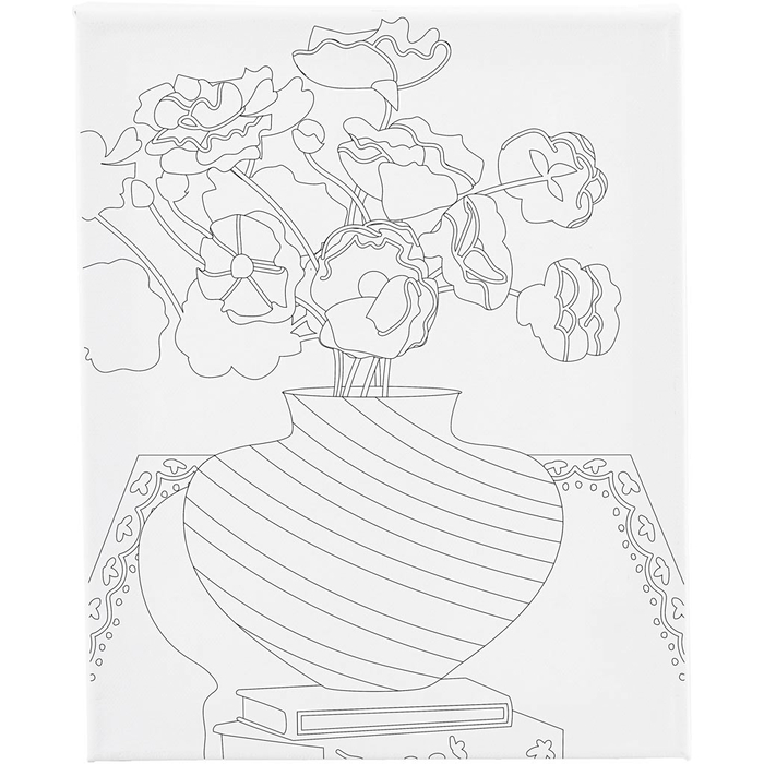 Colour-In Canvas 24x30 cm - Flower Vase