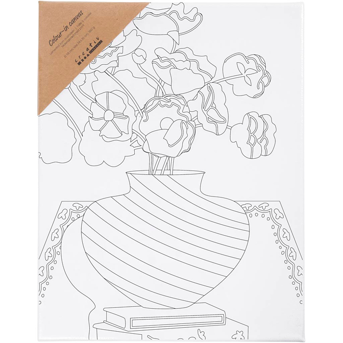 Colour-In Canvas 24x30 cm - Flower Vase