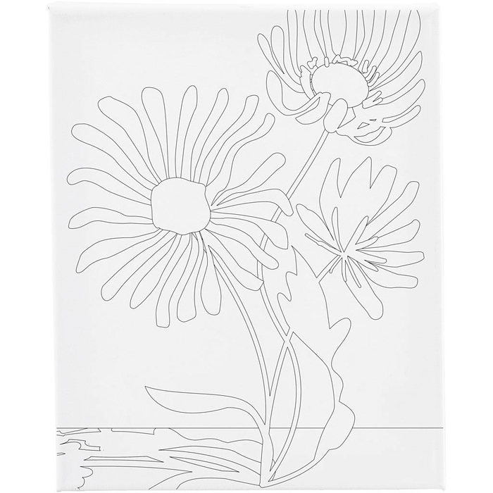 Colour-In Canvas 24x30 cm - Blooming Flower