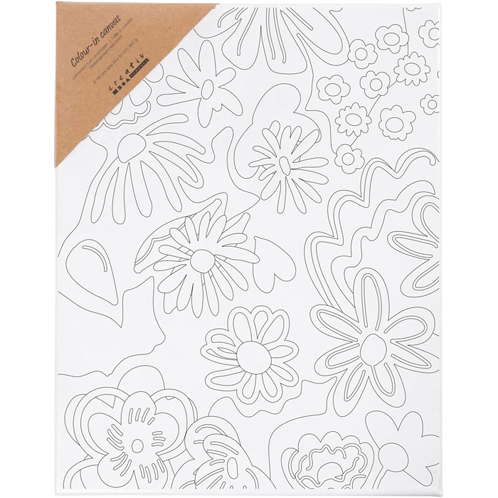 Colour-In Canvas 24x30 cm - Flowers